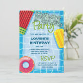 夏の誕生日プールパーティー 招待状 (スタンド正面)