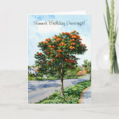 夏の誕生日懐かしい花グリーティングカード カード (正面)