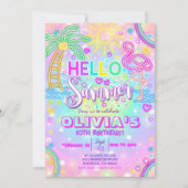 夏の誕生日招待状ハローサマーパーティー 招待状 (正面)