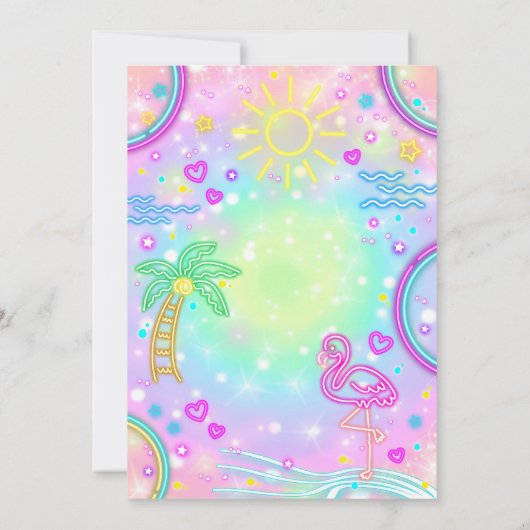 夏の誕生日招待状ハローサマーパーティー 招待状 (裏面)