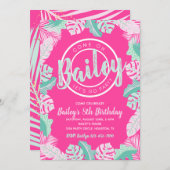 夏の誕生日招待状 |プールパーティの招待状 招待状 (正面/裏面)