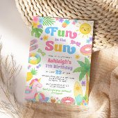 夏の誕生日招待状 – 太陽のおもしろい 招待状