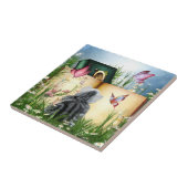 夏の読書 タイル (側面)