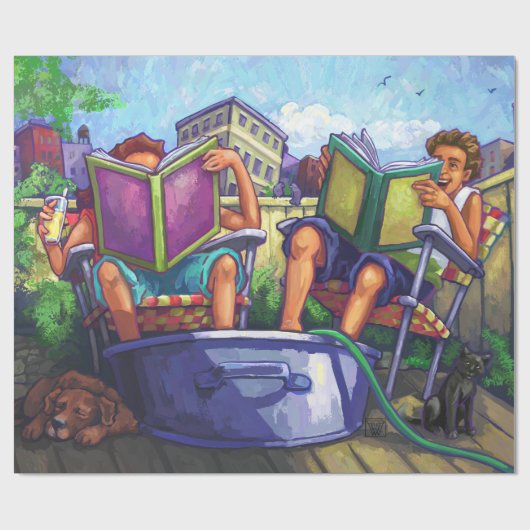 夏の読書 ラッピングペーパー (フラット)