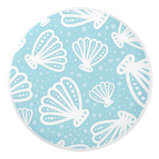 夏の貝パターン セラミックノブ (正面)