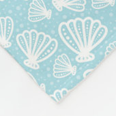 夏の貝パターン フリースブランケット (角)