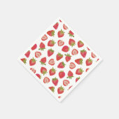 夏の赤いイチゴ柄 スタンダードカクテルナプキン (角)