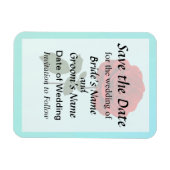 夏の赤いバラ Save the Date マグネット (横)