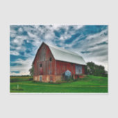 夏の赤い納屋が全天に満素晴らしちた 薄葉紙 (正面)