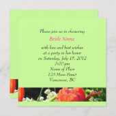 夏の赤い花ブライダルシャワー招待状 招待状 (正面/裏面)