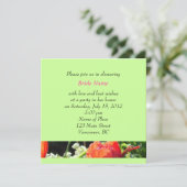 夏の赤い花ブライダルシャワー招待状 招待状 (スタンド正面)