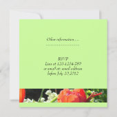 夏の赤い花ブライダルシャワー招待状 招待状 (裏面)