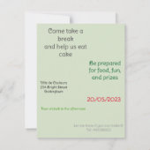 夏の赤い鳥 – 誕生日パーティー 招待状 (裏面)