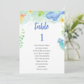 夏の赤ちゃんシャワーのテーブル番号とゲスト名 シーズンカード (スタンド正面)