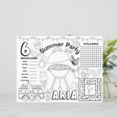 夏の赤ちゃんシャワーランチョンマット、夏のアクティビティシート (スタンド正面)