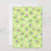 夏の赤ちゃんシャワー招待自然フローラミツバチ 招待状 (裏面)