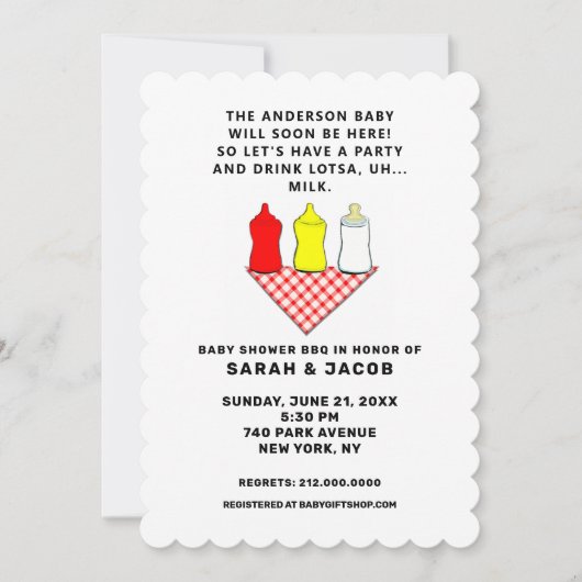 夏の赤ちゃんシャワー 招待状 (正面)