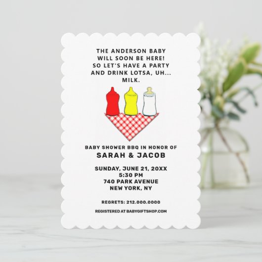 夏の赤ちゃんシャワー 招待状 (スタンド正面)