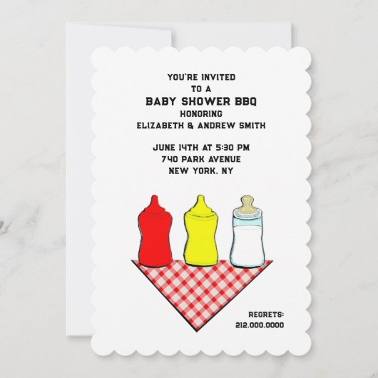 夏の赤ちゃんシャワーBBQ 招待状 (正面)