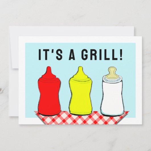 夏の赤ちゃんシャワーBBQ 招待状 (正面)