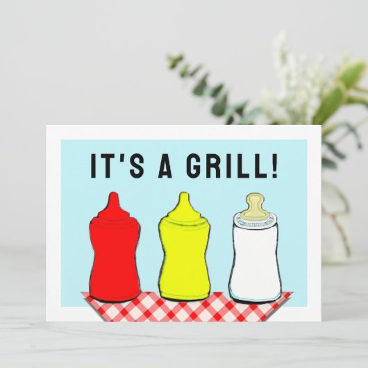 夏の赤ちゃんシャワーBBQ 招待状 (スタンド正面)