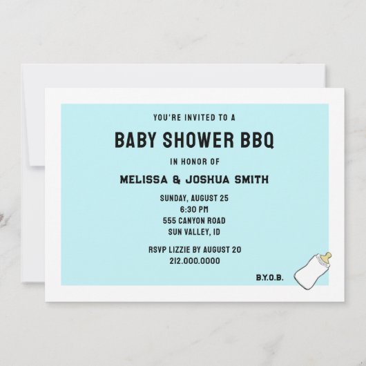 夏の赤ちゃんシャワーBBQ 招待状 (裏面)