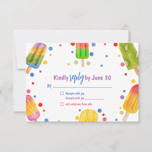 夏の赤ちゃんシャワーRSVP返信エンクロージャカード サンキューカード (正面)