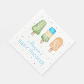 夏の赤ちゃんポップ・アートののシャワー準備ができた男の子 スタンダードランチョンナプキン (角)