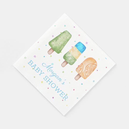 夏の赤ちゃんポップ・アートののシャワー準備ができた男の子 スタンダードランチョンナプキン (角)