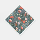 夏の赤ポピー草原 スタンダードランチョンナプキン (角)