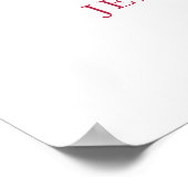 夏の赤マゼンタの書道結婚の歓迎 ポスター (角)