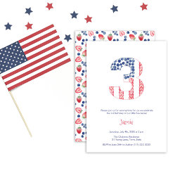 夏の赤白青ガーデン3rd誕生日パーティー 招待状