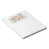 夏の赤面ピンクの花の緑 ノートパッド (アングル)