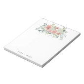 夏の赤面ピンクの花の緑 ノートパッド (回転)