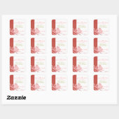 夏の赤面フローラ結婚式の日付を保存 スクエアシール (シート)