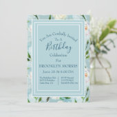 夏の赤面フローラ開花誕生日 招待状 (スタンド正面)