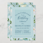 夏の赤面フローラ開花誕生日 招待状 (正面/裏面)