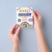 夏の通りパーティーブロックBBQ資金調達者 チラシ (手)