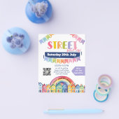 夏の通りパーティーブロックBBQ資金調達者 チラシ (シングル)