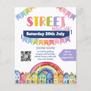 夏の通りパーティーブロックBBQ資金調達者 チラシ