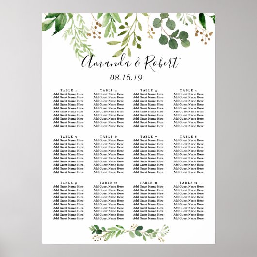 夏の野の牧草地シーティングチャート ポスター (正面)