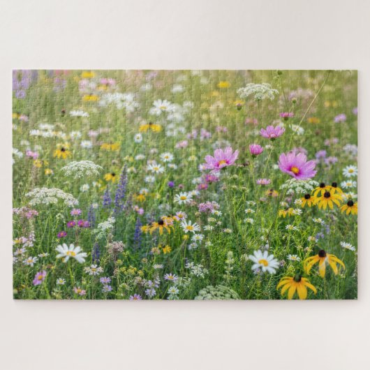 夏の野の花の草原 ジグソーパズル (横)