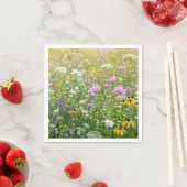 夏の野の花の草原 スタンダードカクテルナプキン (インサイチュ)
