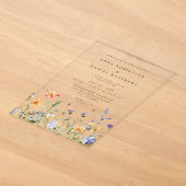 夏の野の花ガーデンウェディング アクリル招待状 (レイダウン)