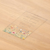 夏の野の花ガーデンウェディング アクリル招待状 (レイダウン)