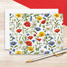 夏の野の花 色とりどりの花々 ポストカード