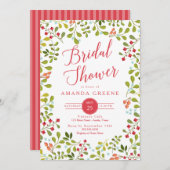 夏の野生の花のブライダルシャワー 招待状 (正面/裏面)