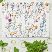 夏の野生の花パターン キッチンタオル (折り畳み)