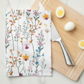 夏の野生の花パターン キッチンタオル (四つ折り)
