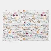 夏の野生の花パターン キッチンタオル (横)